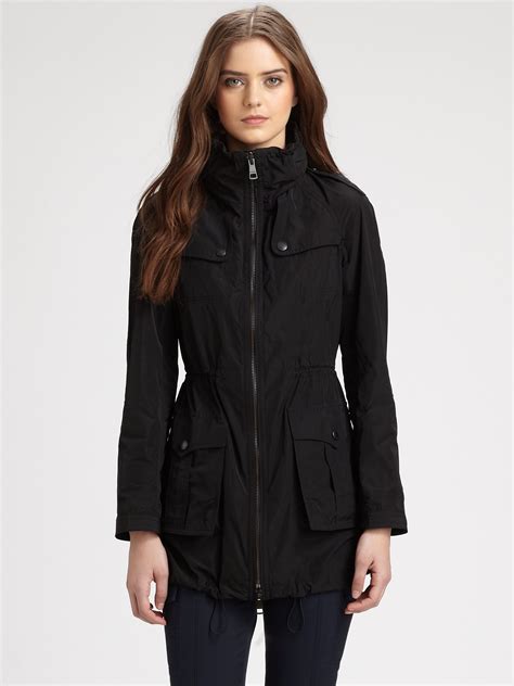 jacket burberry black|burberry brit anorak jacket.